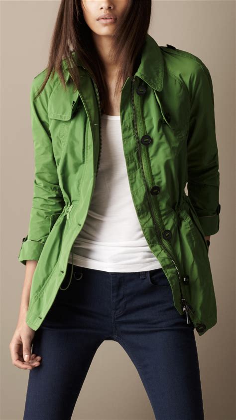 burberry brit jacket green|Burberry Brit anorak jacket.